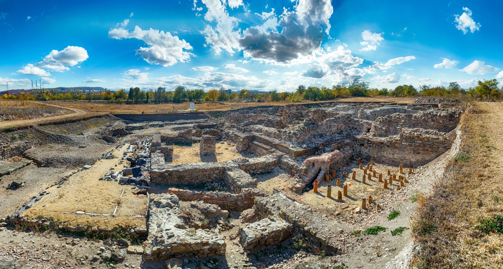 View over Deultum .An ancient city and bishopric in Thrace. It was located at the mouth of the River Sredetska on the west coast of Lake Mandrensko,near the city of Burgas