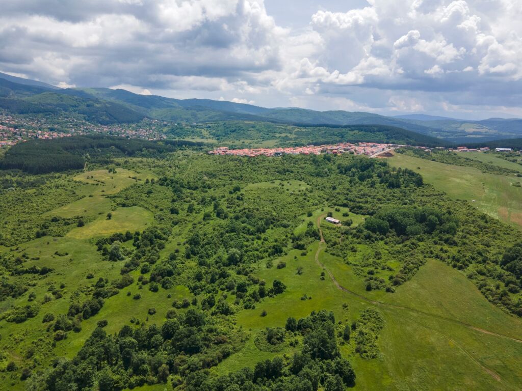 Amazing Aerial view of Vitosha Mountain near Village of Rudartsi, Pernik region, Bulgaria