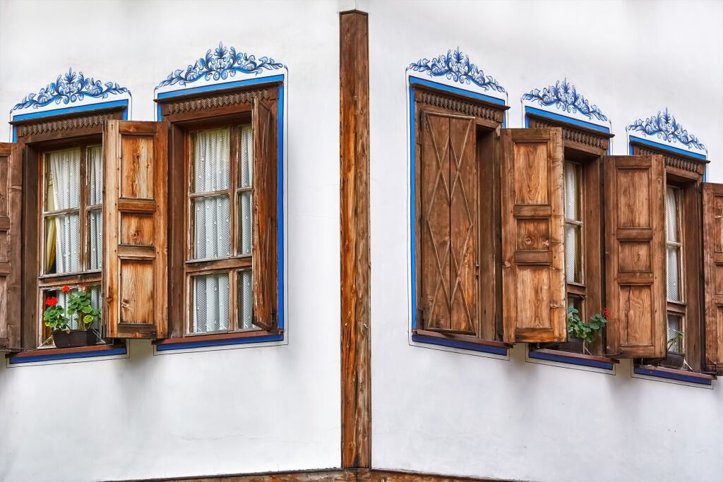 Windows of an Old House in Plovdiv, Bulgaria