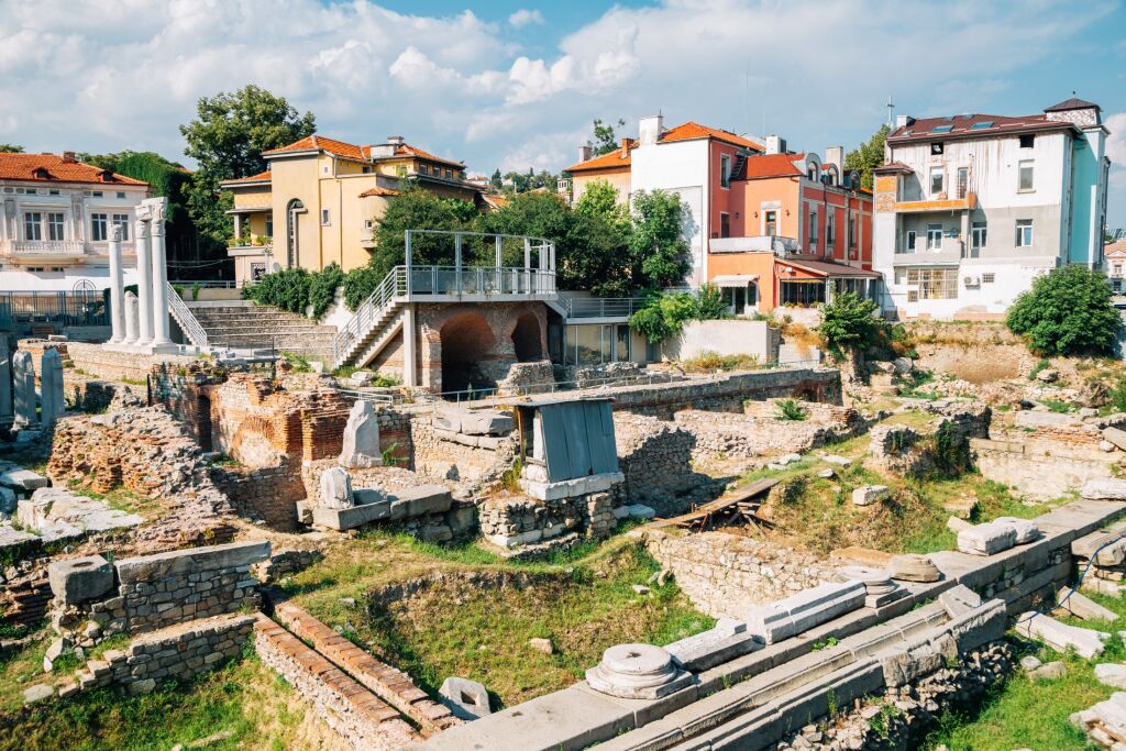 Roman Odeon of Philippopolis ancient ruins in Plovdiv, Bulgaria